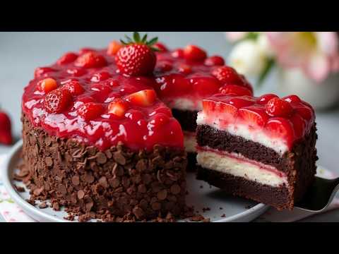 Der cremigste Erdbeerkuchen den ich je gegessen habe! Kuchen, der in Ihrem Mund schmilzt.