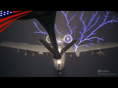 Corona Discharge Appears on A-10, F-15, and Tanker During Air Refueling [St. Elmo’s Fire]