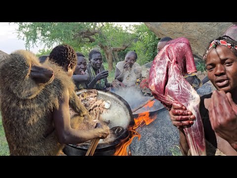 Hadza Tribe Monkey Hunt & Wild Honey Harvest for Survival Full Documentary || True Bushmen