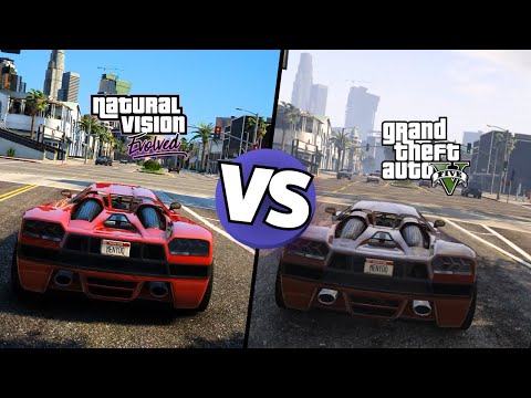 GTA 5 (Natural Vision Evolved vs Default Graphics). How Real GTA 5 Looks with Natural Vision Evolved