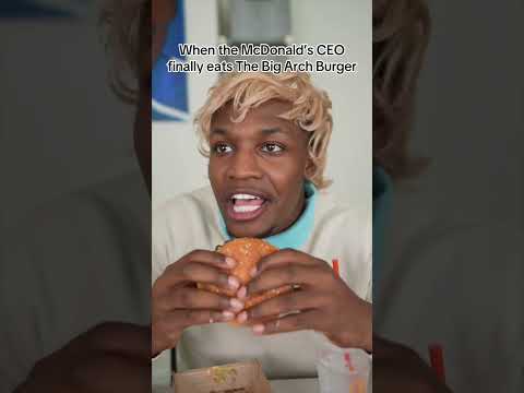 When the McDonaldโs CEO finally eats The Big Arch Burger | #shorts