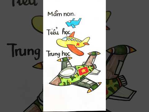 Cách vẽ máy bay của các cấp học #drawing #artist #art #draw #funny #foryou #vetranh #shorts