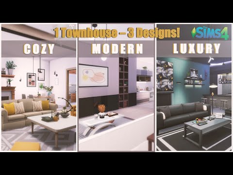 One Home, Three Designs! 🏡 Decorating a Stylish Townhouse in The SIMS 4 (noCC) Stop Motion