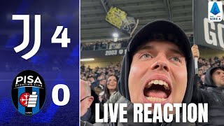 💦 POKERISSIMO! JUVENTUS PISA 4-0 || CURVA SUD REACTION ALLIANZ STADIUM