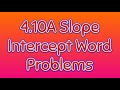 Exploring Slope Intercept Word Problems