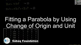 Fitting a Parabola by Using Change of Origin and Unit