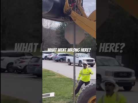 Front End Loader FAIL: Crushing Safety One Stop Sign at a Time