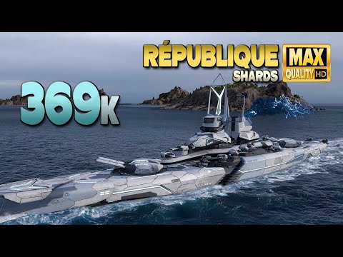 Battleship R  publique  Dominating on map Shards   World of Warships