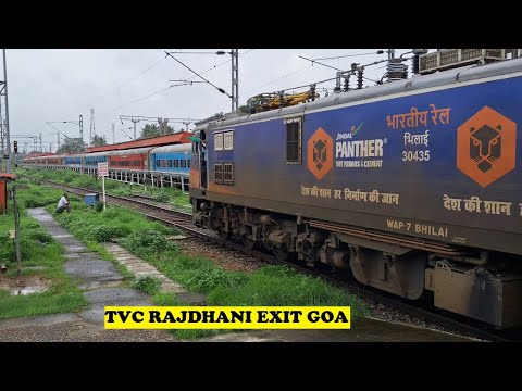 Bhilai WAP7 Pilot Flag Longest Rajdhani Goa Exit