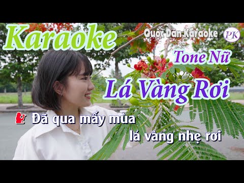 Karaoke Lá Vàng Rơi (Slow Rock) – Tone Nữ (D,Tp:63) – Quốc Dân Karaoke