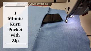 1 Minute kurti pocket with invisible Zip