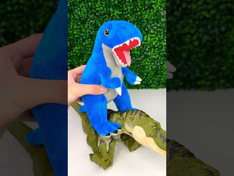 Blue Dinosaur Crushes Green T Rex