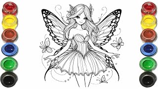 Cute Fairy Girl Drawing for kids, Painting & Coloring for kids, Toddlers | Let's Draw Toddlers