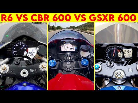 Yamaha R6 VS CBR 600RR VS GSXR 600 | 0 TO 300 | TOPSPEED !!!