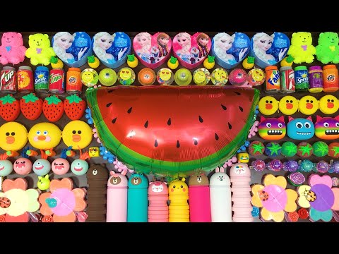 Mixing Random Things into GLOSSY Slime ! SlimeSmoothie Satisfying Slime Videos Series Slime #529
