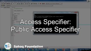 Access Specifier: Public access specifier