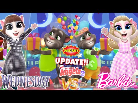 Wednesday vS Barbie || My Talking Angela 2💋 || New Update 😻 | Cosplay