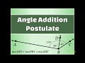 Exploring the Angle Addition Postulate