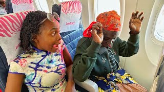 My 93 Year old Grandmother First Time Flying Is So Emotional!