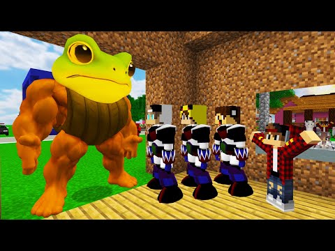ماين كرافت لكن جيجي وعبوسي وكعبول انقذوني من الضفدع العجلة الشرير 😱😨 #فلم_ماين_كرافت
