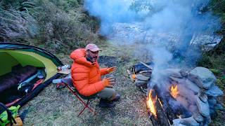 GREATEST Winter Camping Trip Ever with HUGE fire