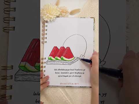 Tutorial Gambar Semangka Aesthetic @cathfloart ​⁠​⁠