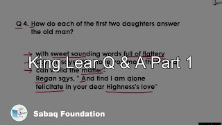 King Lear Q & A Part 1