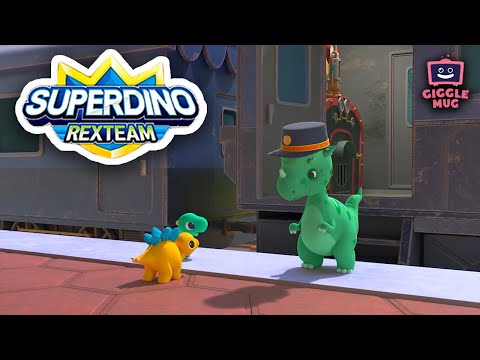 Grandpa Tommy's Steam Locomotive | Super Dino (14-Minute Cartoon for Kids!)