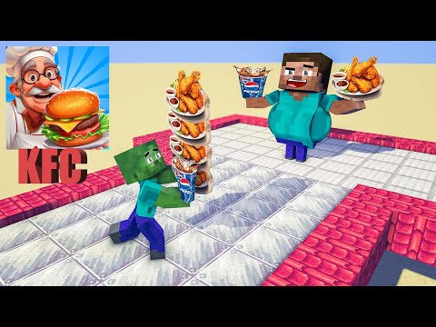 Minecraft Mobs : I WANT KFC  RUNNER CHALLENGE - Minecraft animation