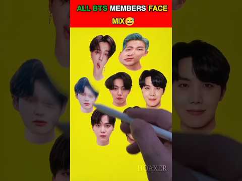 BTS All Members Face Mixed And Then 😂 #shorts #bts #v #rm #jk #face