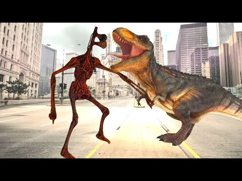 Siren head vs trax dinosaur in real life | Siren Head Movie #2