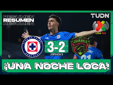 Resumen y goles - Cruz Azul 3-2 Juárez | Liga MX - Jornada 9 Apertura 2025 | TUDN