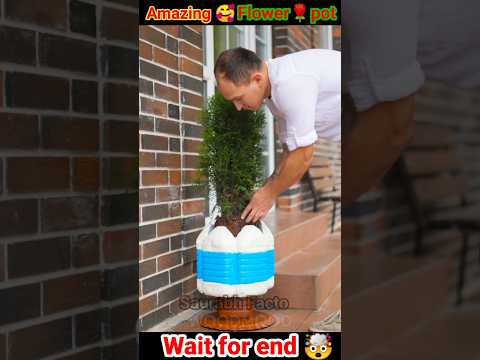 Amazing 🤩 Flower pot 🌹 with cement😱#shorts #youtubeshorts #viral