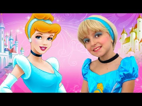 Kids Makeup Cinderella Disney Princess Play with Toys & Princess Dress & Costume