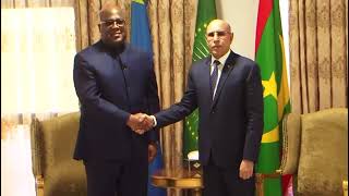 SEM FÉLIX TSHISEKEDI, Pr. de la RD du Congo, reçu par le Président Mauritanien, Mohamed Ghazouani.