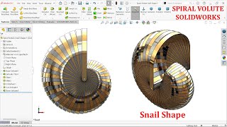 Spiral Volute Snail Shape with SolidWorks Circular Pattern Instances to vary