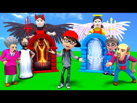 Scary Teacher 3D vs Squid Game 2 Who Deserves Heaven or Hell 5 Times Challenge