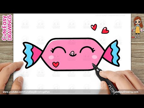 How to Draw a Cute Easy Chocolate Candy, Easy for Kids and Toddlers