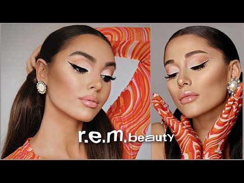 ariana grande 60s makeup tutorial + honest rem beauty review!👩🏼‍🚀🪐 jackie wyers