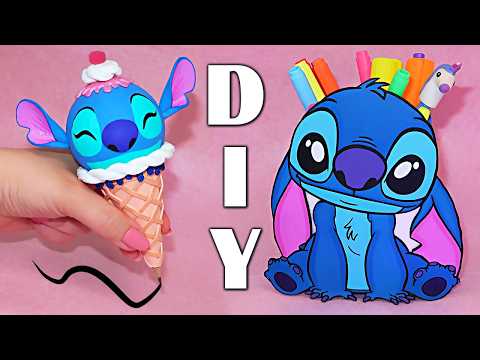 🍦💙 DIY Stitch Ice Cream Pencil & Pen Holder (Cute & Easy Crafts!)