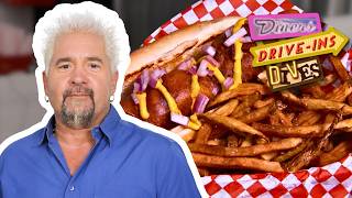 Guy Fieri Tries Kansas City's CRAZIEST Hot Dog 🔥🌭 Diners, Drive-Ins and Dives | Food Network