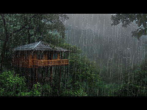 Chuva Relaxante para Dormir ⛈ 10 HORAS de Som de Chuva no Telhado para Adormecer Profundamente