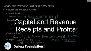 Capital and Revenue Receipts and Profits