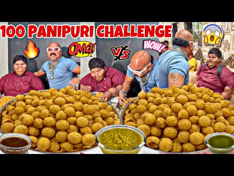 100 Pani Puri Challenge 😍l Ulhas Kamathe l Chicken Leg Piece