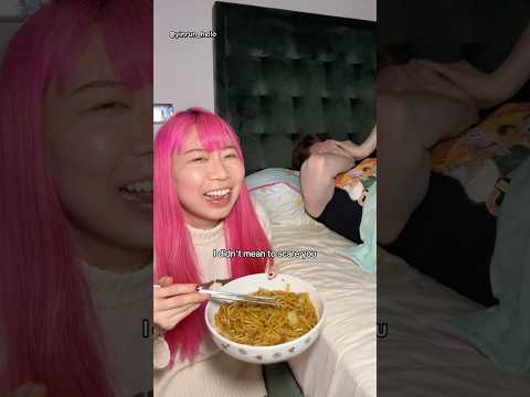 I DIDNโT MEAN TO SCARE HIM!! ๐ณ๐ #marriedlife #yinrunandluke #chowmein