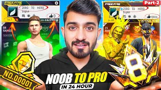 Transforming ₹1 Noob 6 Year Old ID into ₹10,00,00🥇 Free Fire ID in 24 Hours  😱 Part - 2