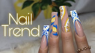 Nail design everyone is asking for this summer! Acrylic Application & Full Nail Art Tutorial