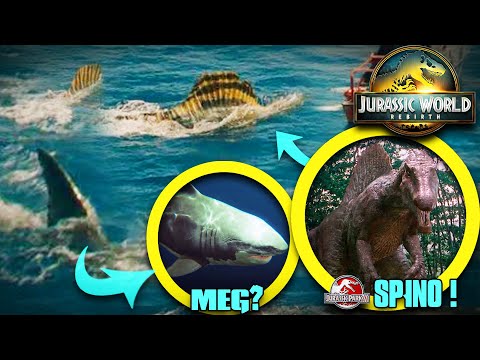 MEGALODON OR MOSA?! JP3 SPINO SWIMMING!? Jurassic World Rebirth | New Images Explained & Discussion