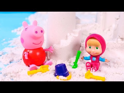 ❤️  PEPPA PIG  ❤️  Castillos de arena con Masha | Vídeos de Juguetes en Español