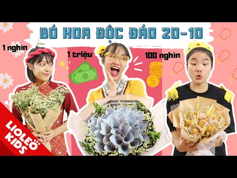 Bó hoa độc đáo 1k vs 100k vs 1 TRIỆU - Đập hộp BỘ SƯU TẬP những món quà có 1-0-2 - TẤM CÁM ĐẠI CHIẾN